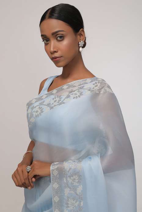 Cerulean haze Saree (Powder Blue)