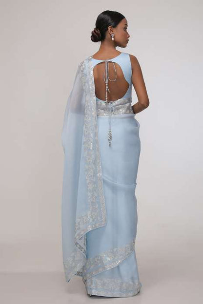 Cerulean haze Saree (Powder Blue)