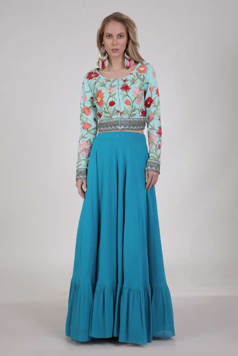 Skirt with Jacket Teal and Aqua