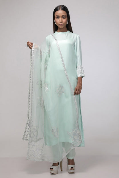 Tranquil Breeze Kurta Set (Aqua)