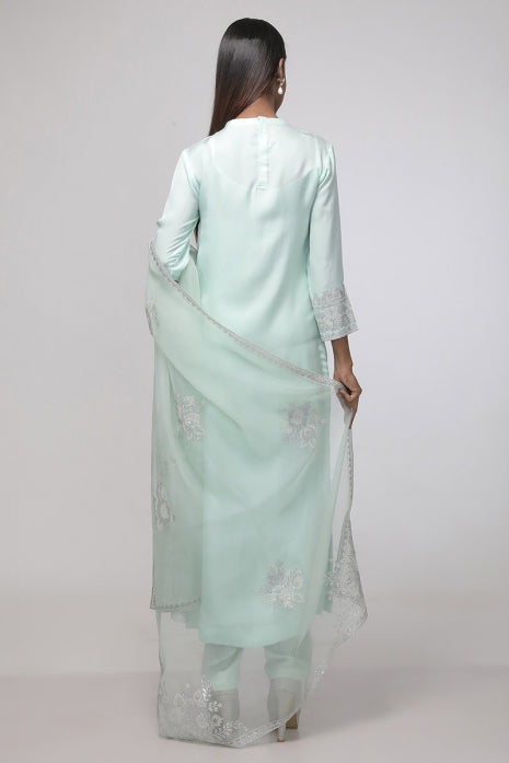 Tranquil Breeze Kurta Set (Aqua)