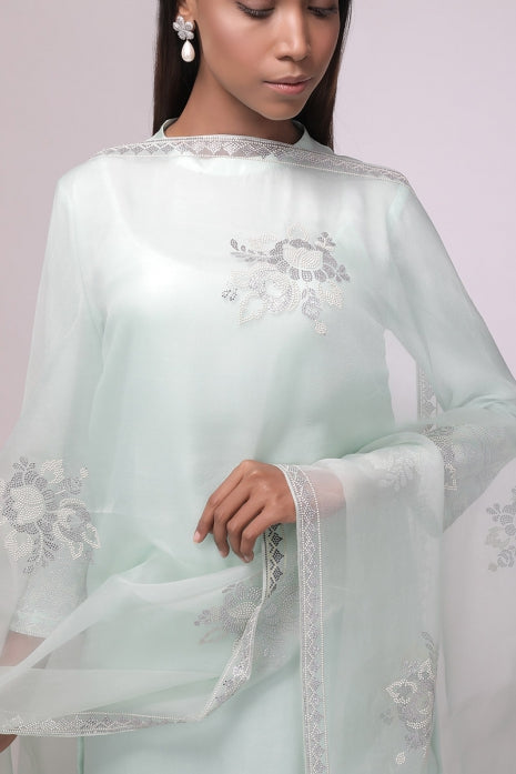 Tranquil Breeze Kurta Set (Aqua)