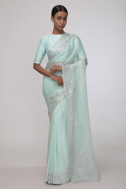 Sky Serenade Saree (Aqua)