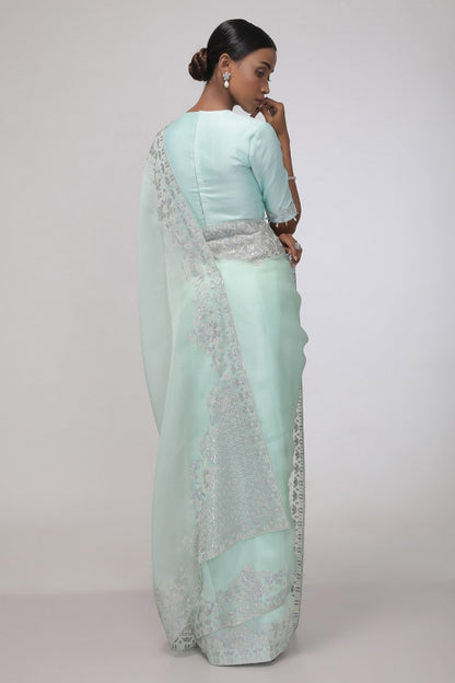 Sky Serenade Saree (Aqua)