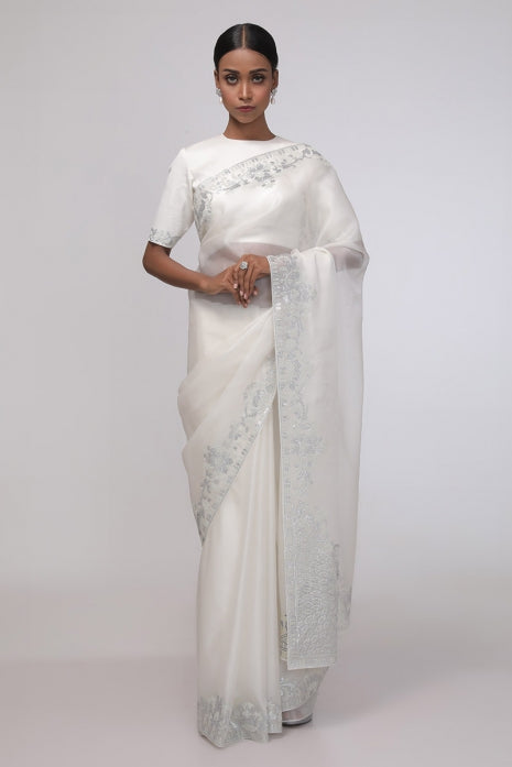 Moonlit Dream Saree (Off white , Metallic)