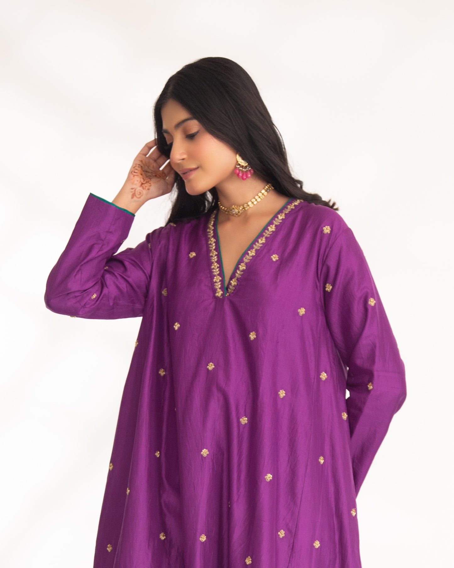 Iya Kurta Set Purple