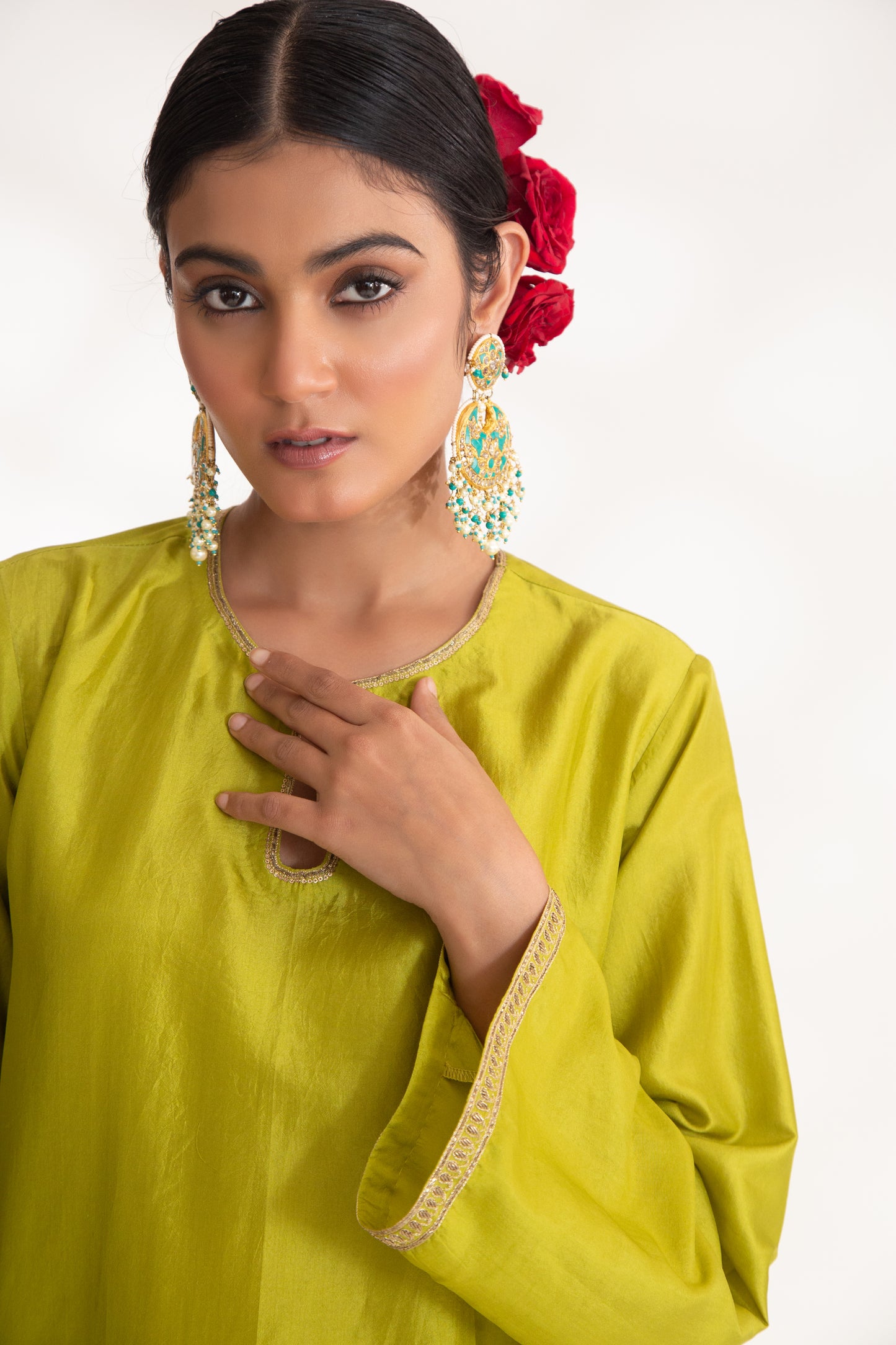 Aavya Kurta Set Mango Green