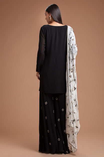 Rukh Sharara Set Off white , Black