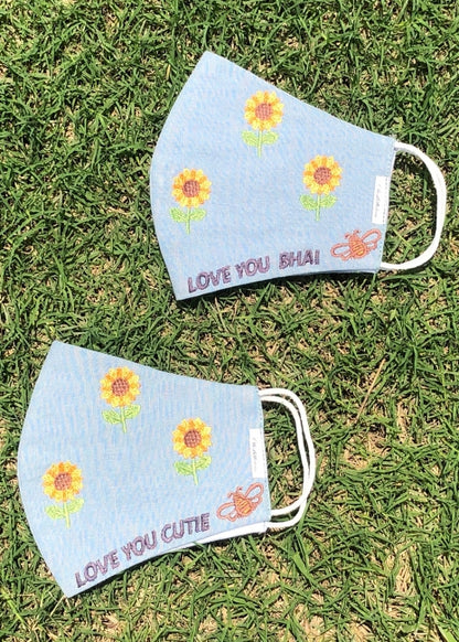 Sunflower Masks (Pack of 2) Sky Blue