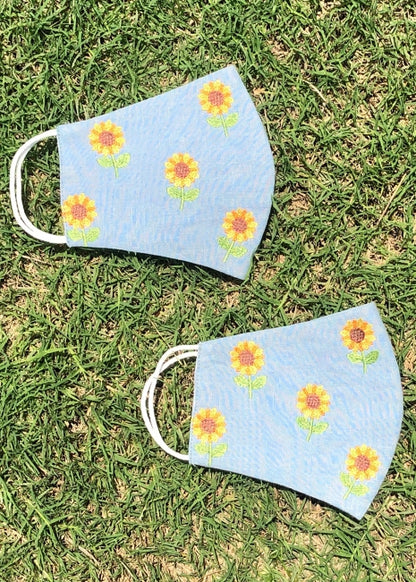 Sunflower Masks (Pack of 2) Sky Blue