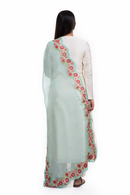 Yatika Kurta Set Off White and Aqua