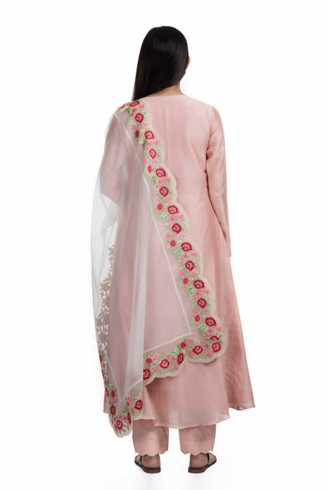 Yashvi Kurta Set Peach and Off White