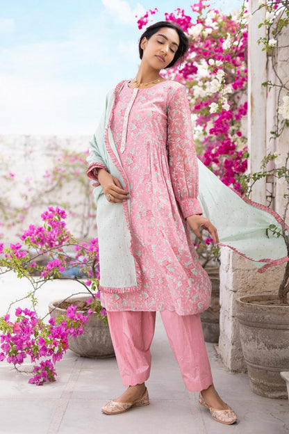 Raima Kurta Set Pink and Mint