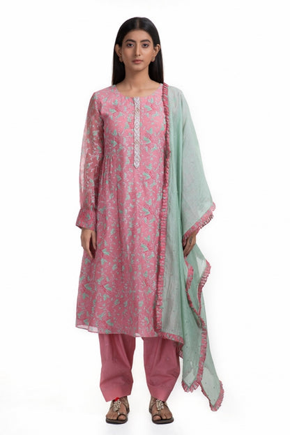 Raima Kurta Set Pink and Mint