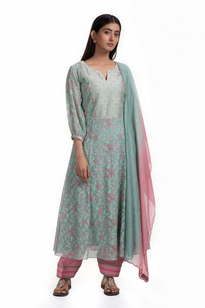 Dhriti Kurta Set Mint and Pink