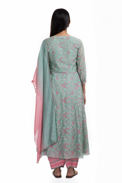 Dhriti Kurta Set Mint and Pink