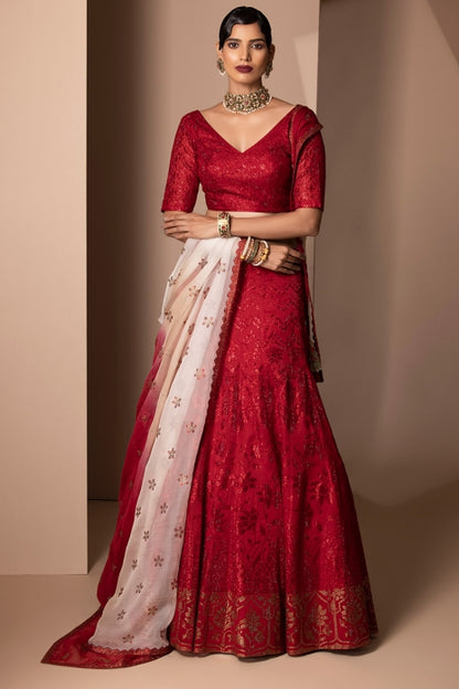 Surkh Lehenga Set Red