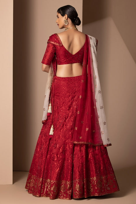 Surkh Lehenga Set Red