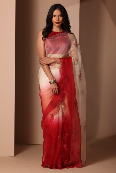 Aarna Saree Red Shaded