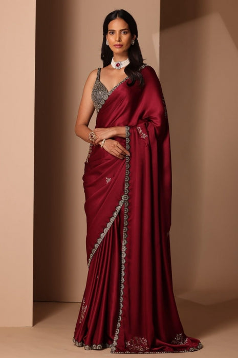 Adnaita Saree Maroon