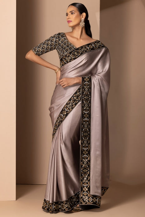 Tridha Saree Grey