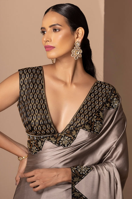 Tridha Saree Grey