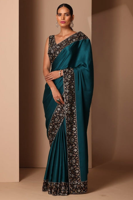 Adhira Saree Teal Green