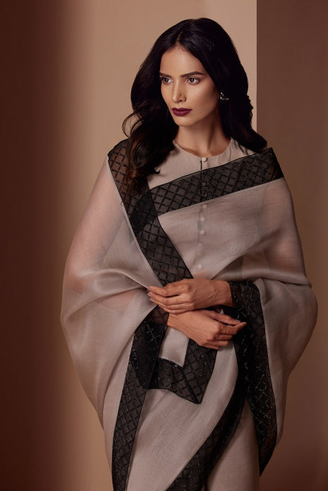 Saanjh Saree Grey