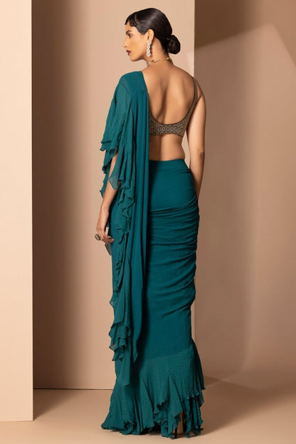 Nyra Saree Teal Green