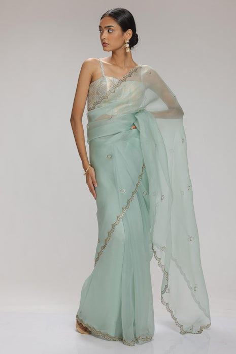 Olivine Saree Mint