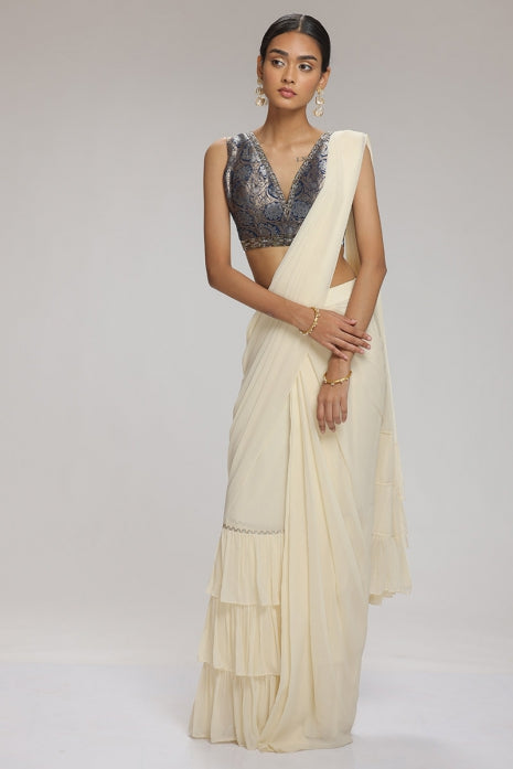 Moonstone Saree Cream