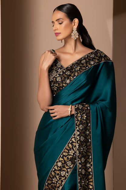 Adhira Saree Teal Green