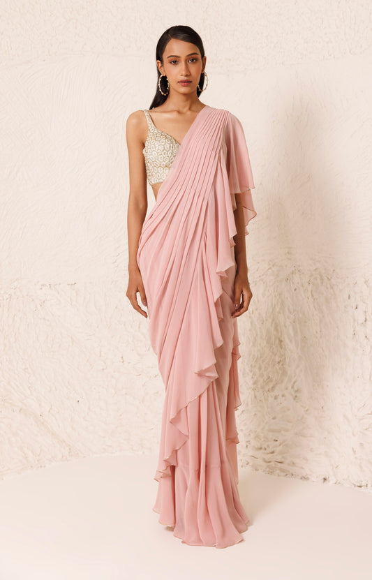 Roseate Saree Dusty Pink