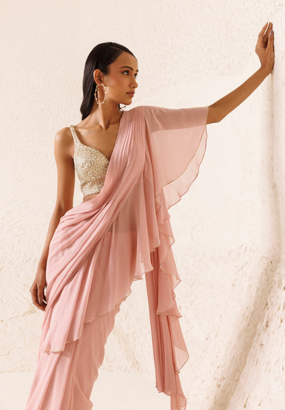 Roseate Saree Dusty Pink