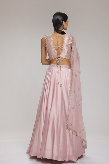 Garnet Lehenga Set Pink