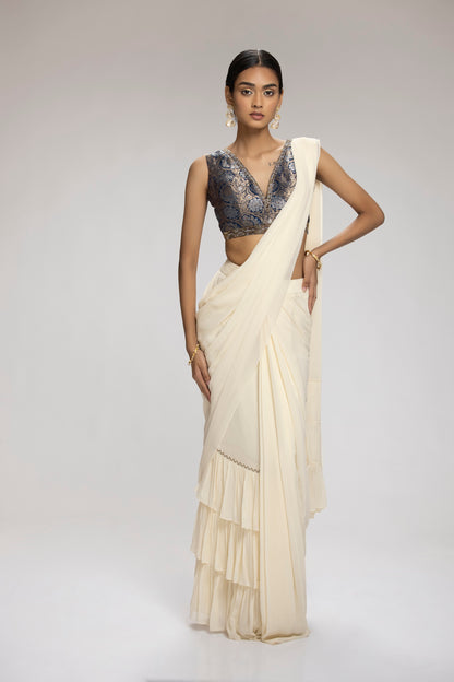 Moonstone Saree Cream