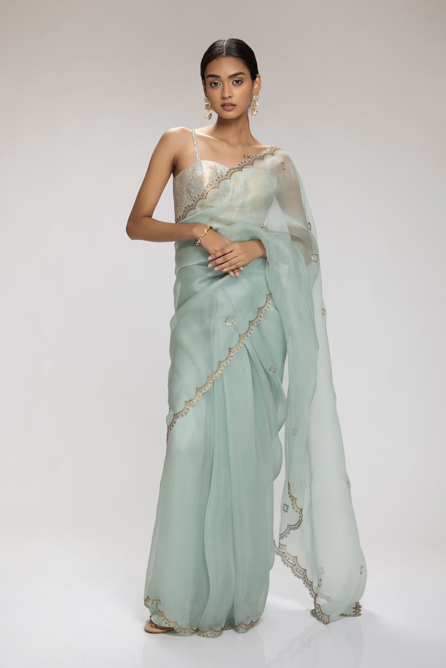 Olivine Saree Mint