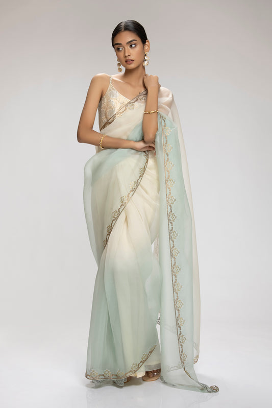 Epidote Saree Mint