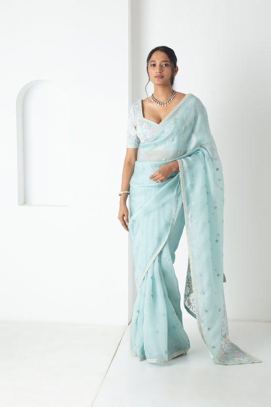 Zoa Saree Baby Blue