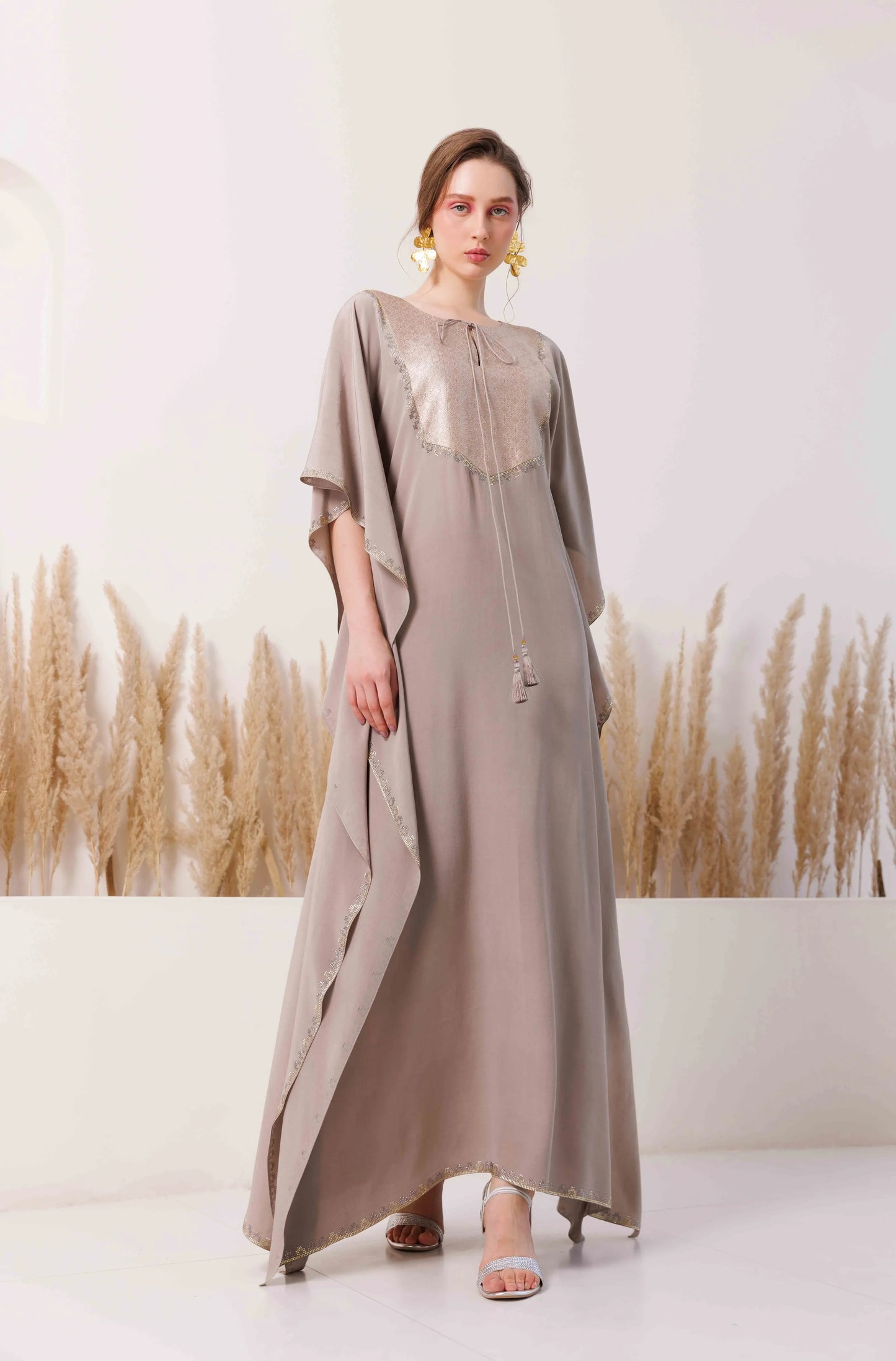 Sheron Kaftan Silver Grey