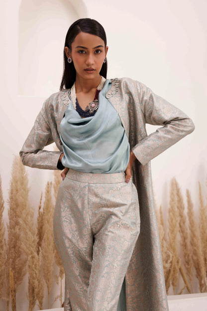 Zahara Jacket Co-ord Set Sage Blue